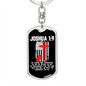 Be Strong And Courageous Firefighter Keychain Stainless Steel or 18k Gold Dog Tag Keyring-Express Your Love Gifts
