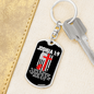 Be Strong And Courageous Firefighter Keychain Stainless Steel or 18k Gold Dog Tag Keyring-Express Your Love Gifts
