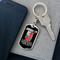 Be Strong And Courageous Firefighter Keychain Stainless Steel or 18k Gold Dog Tag Keyring-Express Your Love Gifts