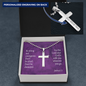 Be Strong And Courageous Joshua 1:9 Cross Necklace Message Card W Ball Chain Pendant-Express Your Love Gifts