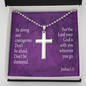 Be Strong And Courageous Joshua 1:9 Cross Necklace Message Card W Ball Chain Pendant-Express Your Love Gifts