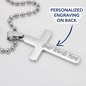 Be Strong And Courageous Joshua 1:9 Cross Necklace Message Card W Ball Chain Pendant-Express Your Love Gifts