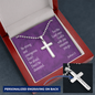 Be Strong And Courageous Joshua 1:9 Cross Necklace Message Card W Ball Chain Pendant-Express Your Love Gifts