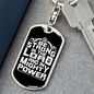 Be Strong Christian Keychain Stainless Steel or 18k Gold Dog Tag Keyring-Express Your Love Gifts