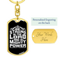 Be Strong Christian Keychain Stainless Steel or 18k Gold Dog Tag Keyring-Express Your Love Gifts