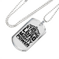 Be Strong In The Lord Necklace Stainless Steel or 18k Gold Dog Tag 24" Chain-Express Your Love Gifts