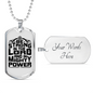 Be Strong In The Lord Necklace Stainless Steel or 18k Gold Dog Tag 24" Chain-Express Your Love Gifts
