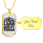 Be Strong In The Lord Necklace Stainless Steel or 18k Gold Dog Tag 24" Chain-Express Your Love Gifts