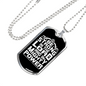 Be Strong In The Lord White Necklace Stainless Steel or 18k Gold Dog Tag 24" Chain-Express Your Love Gifts