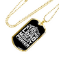 Be Strong In The Lord White Necklace Stainless Steel or 18k Gold Dog Tag 24" Chain-Express Your Love Gifts
