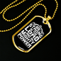 Be Strong In The Lord White Necklace Stainless Steel or 18k Gold Dog Tag 24" Chain-Express Your Love Gifts