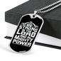 Be Strong In The Lord White Necklace Stainless Steel or 18k Gold Dog Tag 24" Chain-Express Your Love Gifts