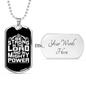 Be Strong In The Lord White Necklace Stainless Steel or 18k Gold Dog Tag 24" Chain-Express Your Love Gifts