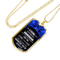 Be Strong Joshua 1:9 Christian Necklace Stainless Steel or 18k Gold Dog Tag 24"-Express Your Love Gifts