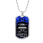 Be Strong Joshua 1:9 Christian Necklace Stainless Steel or 18k Gold Dog Tag 24"-Express Your Love Gifts
