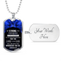 Be Strong Joshua 1:9 Christian Necklace Stainless Steel or 18k Gold Dog Tag 24"-Express Your Love Gifts