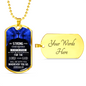 Be Strong Joshua 1:9 Christian Necklace Stainless Steel or 18k Gold Dog Tag 24"-Express Your Love Gifts