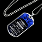 Be Strong Joshua 1:9 Christian Necklace Stainless Steel or 18k Gold Dog Tag 24"-Express Your Love Gifts