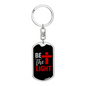 Be The Light Cross Keychain Stainless Steel or 18k Gold Dog Tag Keyring-Express Your Love Gifts