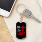 Be The Light Cross Keychain Stainless Steel or 18k Gold Dog Tag Keyring-Express Your Love Gifts