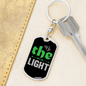 Be The Light Keychain Stainless Steel or 18k Gold Dog Tag Keyring-Express Your Love Gifts