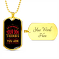 Be The Person Red Necklace Stainless Steel or 18k Gold Dog Tag 24" Chain-Express Your Love Gifts
