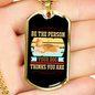Be The Person Sleeping Dog Necklace Stainless Steel or 18k Gold Dog Tag 24" Chain-Express Your Love Gifts