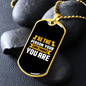 Be The Person Your Dog Thinks Yellow Necklace Stainless Steel or 18k Gold Dog Tag 24" Chain-Express Your Love Gifts