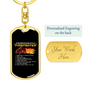 Be With Firefighter Reasons Keychain Stainless Steel or 18k Gold Dog Tag Keyring-Express Your Love Gifts
