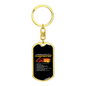 Be With Firefighter Reasons Keychain Stainless Steel or 18k Gold Dog Tag Keyring-Express Your Love Gifts