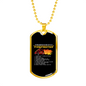 Be With Firefighter Reasons Necklace Stainless Steel or 18k Gold Dog Tag 24" Chain-Express Your Love Gifts