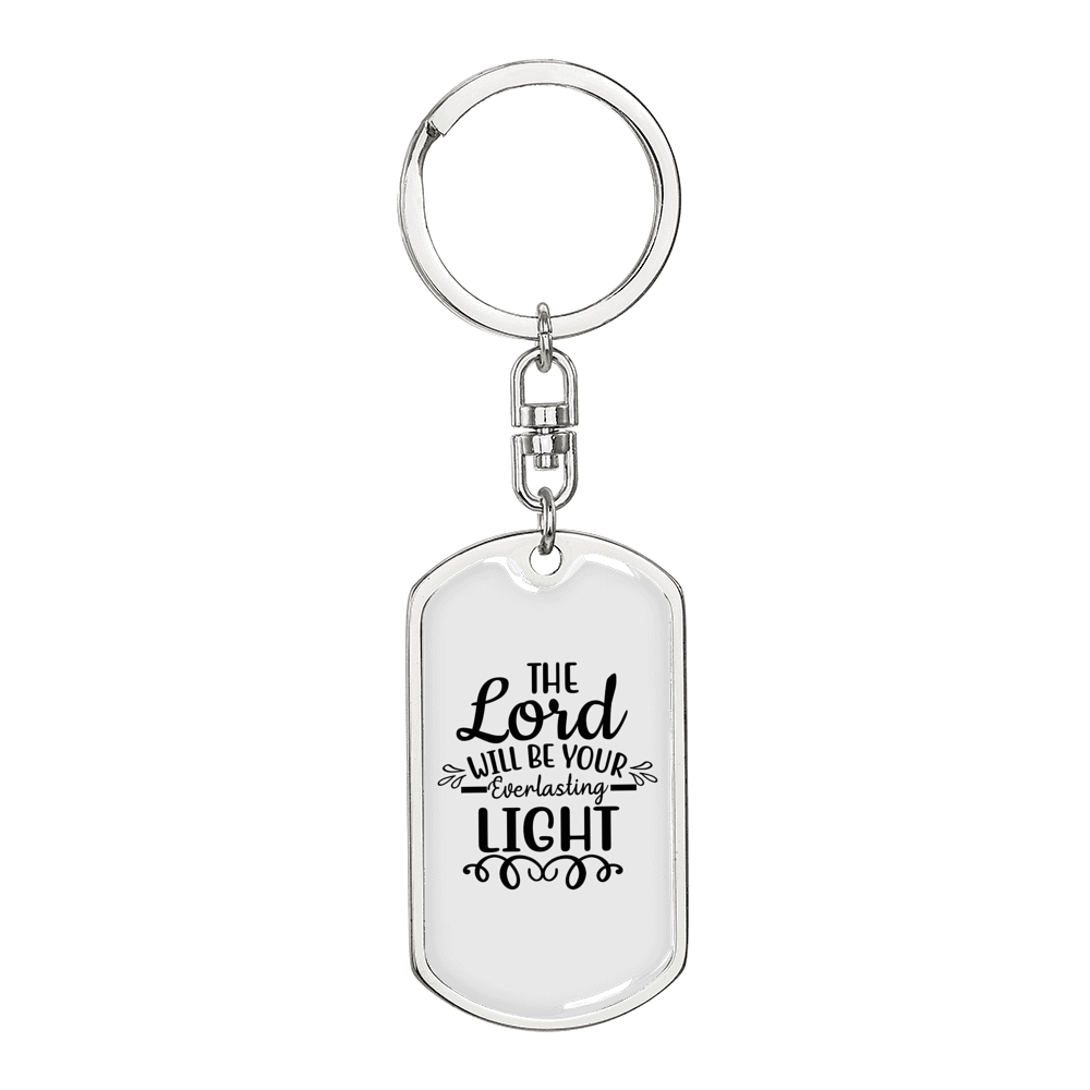 Be Your Everlasting Light Keychain Stainless Steel or 18k Gold Dog Tag Keyring-Express Your Love Gifts