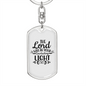 Be Your Everlasting Light Keychain Stainless Steel or 18k Gold Dog Tag Keyring-Express Your Love Gifts