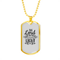 Be Your Everlasting Light Necklace Stainless Steel or 18k Gold Dog Tag 24" Chain-Express Your Love Gifts