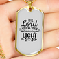 Be Your Everlasting Light Necklace Stainless Steel or 18k Gold Dog Tag 24" Chain-Express Your Love Gifts