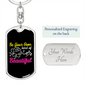 Be Your Own Kind Mom Keychain Stainless Steel or 18k Gold Dog Tag Keyring-Express Your Love Gifts