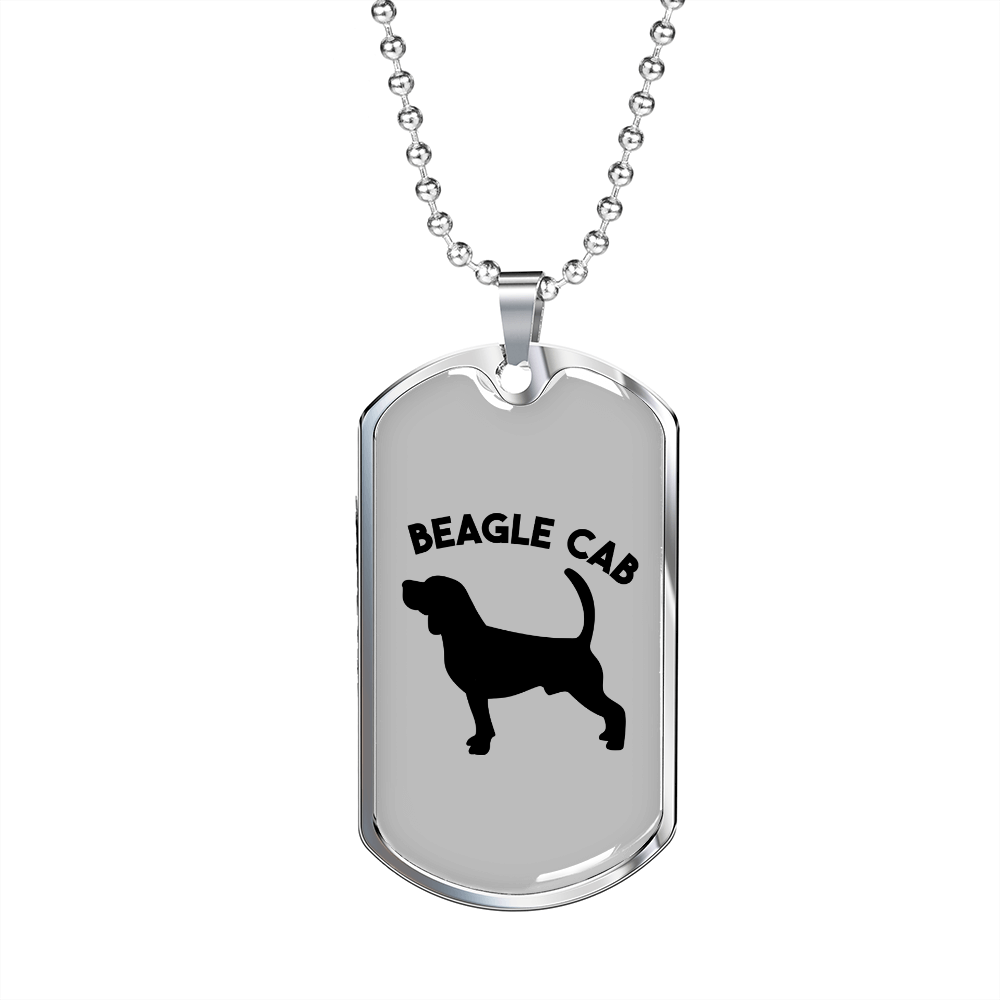 Beagle Cab Necklace Stainless Steel or 18k Gold Dog Tag 24" Chain-Express Your Love Gifts