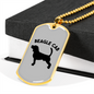 Beagle Cab Necklace Stainless Steel or 18k Gold Dog Tag 24" Chain-Express Your Love Gifts