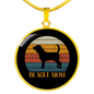 Beagle Dog Mom Circle Necklace Stainless Steel or 18k Gold 18-22"-Express Your Love Gifts