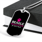 Beagle Make Me Happy Necklace Stainless Steel or 18k Gold Dog Tag 24" Chain-Express Your Love Gifts