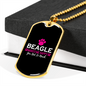 Beagle Make Me Happy Necklace Stainless Steel or 18k Gold Dog Tag 24" Chain-Express Your Love Gifts