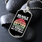 Beagle Makes Me Better Necklace Stainless Steel or 18k Gold Dog Tag 24" Chain-Express Your Love Gifts