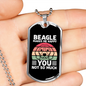 Beagle Makes Me Better Necklace Stainless Steel or 18k Gold Dog Tag 24" Chain-Express Your Love Gifts