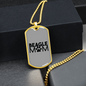 Beagle Mom Paw Plain Necklace Stainless Steel or 18k Gold Dog Tag 24" Chain-Express Your Love Gifts