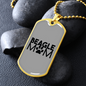 Beagle Mom Paw Plain Necklace Stainless Steel or 18k Gold Dog Tag 24" Chain-Express Your Love Gifts