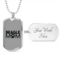 Beagle Mom Paw Plain Necklace Stainless Steel or 18k Gold Dog Tag 24" Chain-Express Your Love Gifts