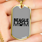 Beagle Mom Paw Plain Necklace Stainless Steel or 18k Gold Dog Tag 24" Chain-Express Your Love Gifts