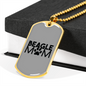 Beagle Mom Paw Plain Necklace Stainless Steel or 18k Gold Dog Tag 24" Chain-Express Your Love Gifts