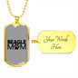 Beagle Mom Paw Plain Necklace Stainless Steel or 18k Gold Dog Tag 24" Chain-Express Your Love Gifts