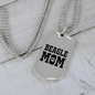Beagle Mom Plain Necklace Stainless Steel or 18k Gold Dog Tag 24" Chain-Express Your Love Gifts